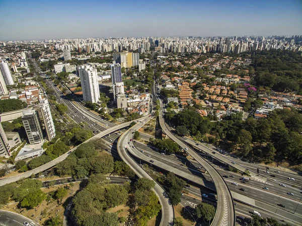 Cars driving on a highway, drone bird\'s eye view