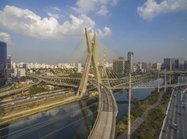 Cable-stayed bridge in the world, Sao Paulo Brazil, South America  clipart