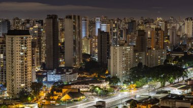 Şehir Sao Paulo gece, Brezilya Güney Amerika