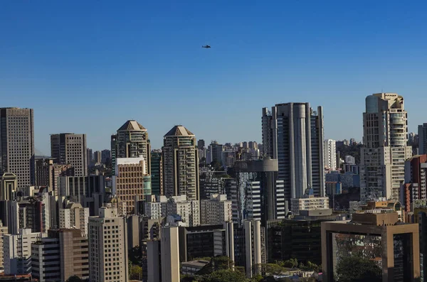 Vista Para Pátio Moderno Fachada Edifício Moderno Cidade São Paulo — Fotografia de Stock