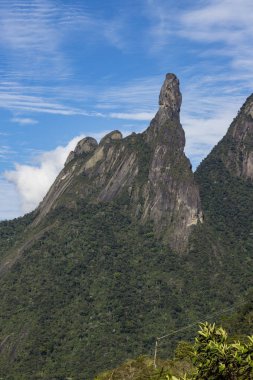 Tanrı'nın parmak manzara, Rio de Janeiro devlet dağlar. Teresopolis şehir, Brezilya, Güney Amerika yer alır. Metinler, yazma arka plan yazmak için alan.