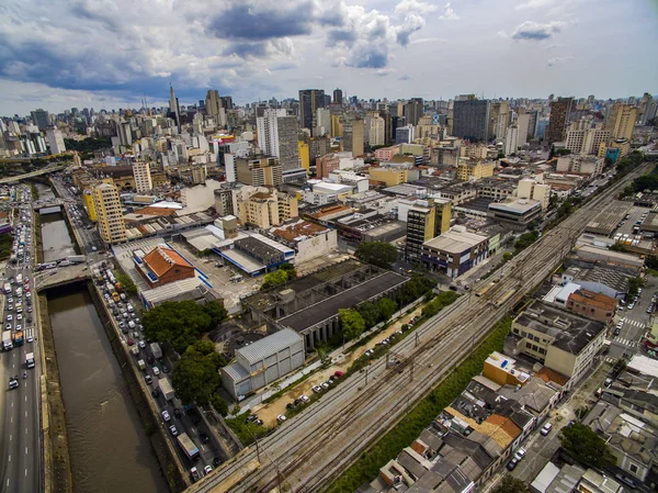 Grandes Ciudades Con Río Grandes Avenidas Vista Aérea State Avenue — Foto de Stock