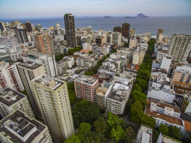 Rio de Janeiro şehrine, Leblon bölge. Havadan görünümü üzerinde bölge Leblon Brezilya Güney Amerika. 