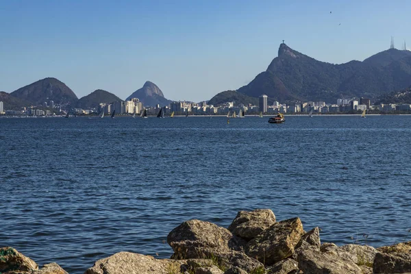 Csodálatos Város Rio Janeiróban Megváltó Krisztus Vagy Corcovado Hegy Brazília — Stock Fotó