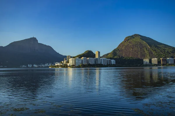 Město Rio Janeiro Čtvrti Ipanema Laguny Rodrigo Freitas Brazílie Jih — Stock fotografie