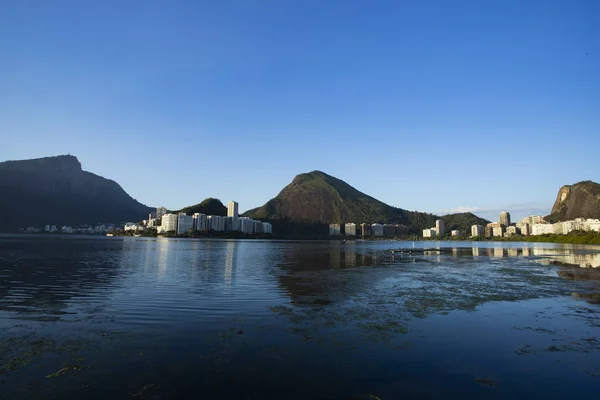 Město Rio Janeiro Čtvrti Ipanema Laguny Rodrigo Freitas Brazílie Jih — Stock fotografie