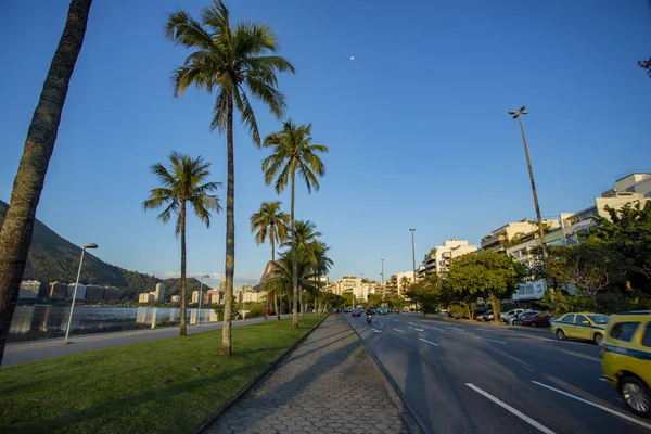Város Rio Janeiro Brazília Epitacio Pessoa Avenue Rodrigo Freitas Lagúna — Stock Fotó