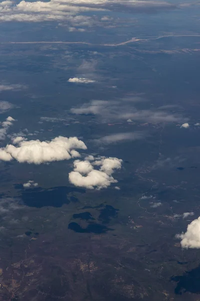 飛行の上の乾燥と乾燥した土地 南米ブラジル セアラ州 — ストック写真