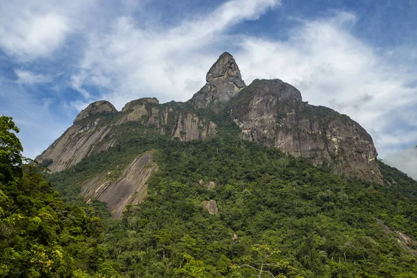 Hermosa Montaña Dedo Dios Ciudad Teresópolis Estado Río Janeiro Brasil — Foto de Stock