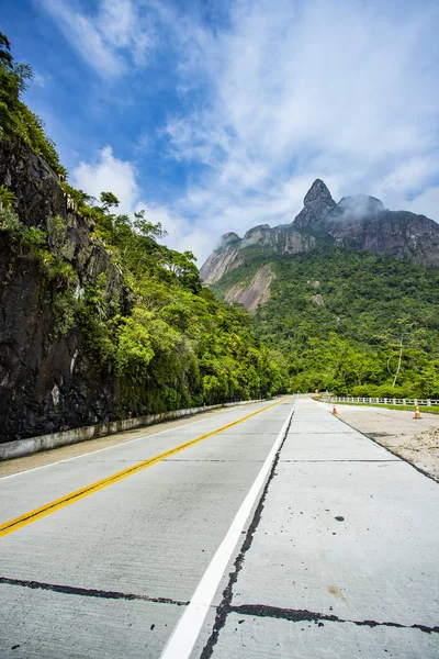 Hermosa Montaña Dedo Dios Ciudad Teresópolis Estado Río Janeiro Brasil — Foto de Stock