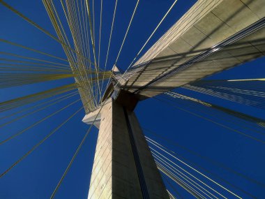 Modern mimari. Modern köprüler. İki farklı nokta bağlama. Askılı köprü dünya, Sao Paulo Brezilya, Güney Amerika. 