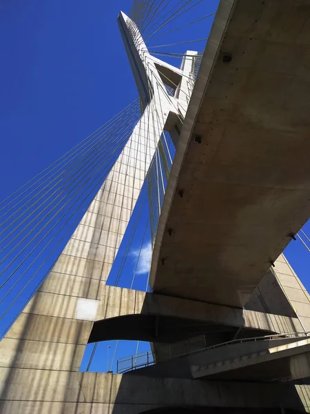 Modern architecture. Modern bridges. Cable-stayed bridge in the world, Sao Paulo Brazil, South America.