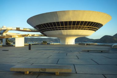 Niteroi şehir, Rio de Janeiro devlet / Brezilya Güney Amerika. -01/27/2019description: Mac Niteroi. Niteroi çağdaş Müzesi sanat. Mimar Oscar Niemeyer.