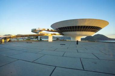 Niteroi city, Rio de Janeiro state / Brazil South America. - 01/27/2019Description: MAC Niteroi. Museum of Contemporary Art of Niteroi. Architect Oscar Niemeyer. clipart