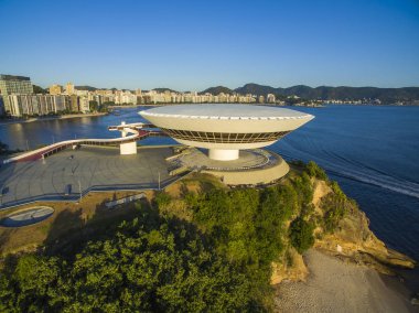 Niteroi şehir, Rio de Janeiro devlet / Brezilya Güney Amerika. -01/27/2019description: Mac Niteroi. Niteroi çağdaş Müzesi sanat. Mimar Oscar Niemeyer.