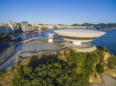 Niteroi şehir, Rio de Janeiro devlet / Brezilya Güney Amerika. -01/27/2019description: Mac Niteroi. Niteroi çağdaş Müzesi sanat. Mimar Oscar Niemeyer.