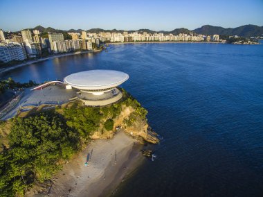 Niteroi şehir, Rio de Janeiro devlet / Brezilya Güney Amerika. -01/27/2019description: Mac Niteroi. Niteroi çağdaş Müzesi sanat. Mimar Oscar Niemeyer.