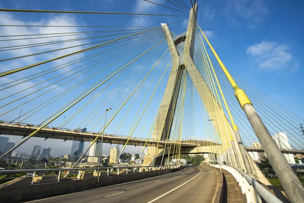 Cable Ficou Ponte Mundo São Paulo Brasil América Sul — Fotografia de Stock