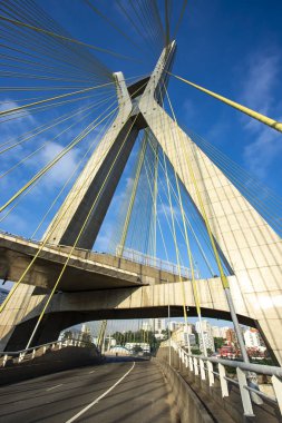 Kablo Köprüsü dünyada kaldı. Sao Paulo Brezilya, Güney Amerika.