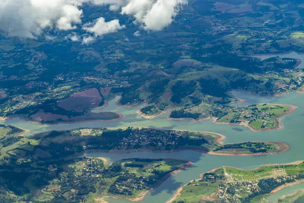 Voando Acima Das Nuvens Vista Avião — Fotografia de Stock