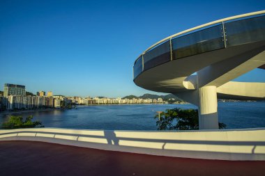 Niteroi city, Rio de Janeiro state, Brazil South America. 01/27/2019Description: MAC Niteroi. Museum of Contemporary Art of Niteroi. Architect Oscar Niemeyer. clipart