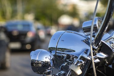 Güçlü ve güzel motosikletler. Modern bir motosiklet özel mağaza motosiklet ve aksesuarları. Biker şeyler. 