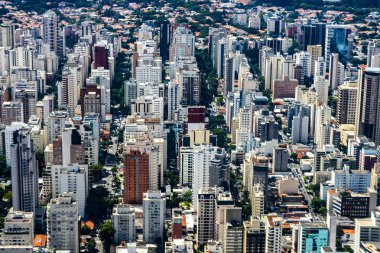 Büyük şehrin havadan görünümü. Sao Paulo Brezilya, Güney Amerika. 