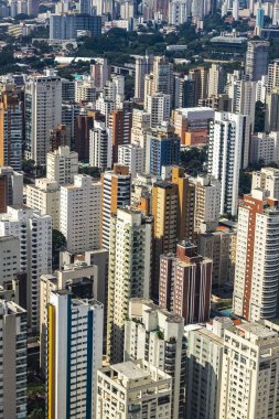Büyük bir şehrin havadan görünümü. Sao Paulo Brezilya, Güney Amerika. 