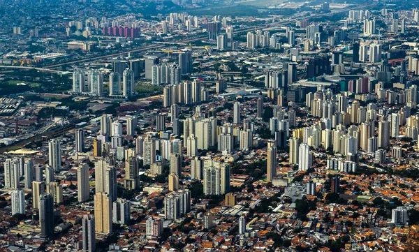 Vista Aérea Uma Cidade Grande São Paulo Brasil América Sul — Fotografia de Stock