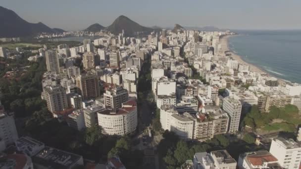 Video Stavbě Velkého Města Okolí Leblonu Rio Janeiro Brazílie Jižní — Stock video
