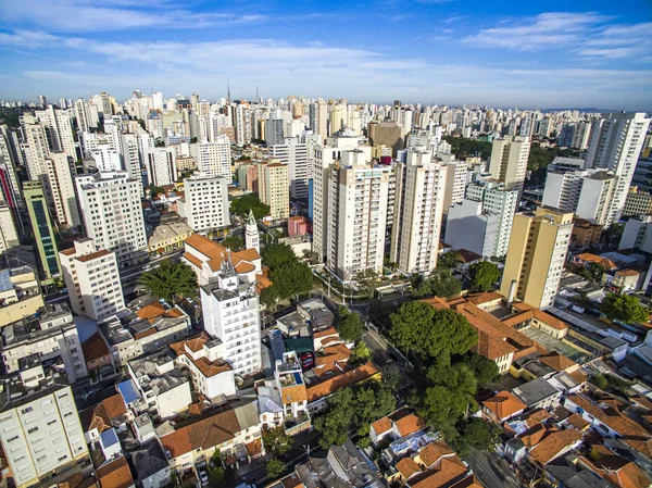 Aerial view of city. Neighborhood of Perdises. Sao Paulo city. Brazil South America.