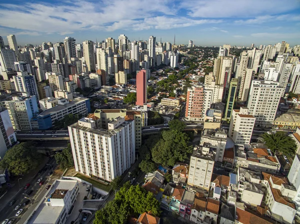 Flygfoto Över Staden Sao Paulo Stad Brasilien Sydamerika Pacaembu Avenue — Stockfoto