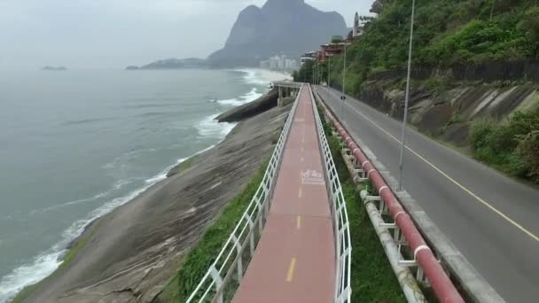 Highway Sea Jalan Yang Indah Dan Jalur Sepeda Sepeda Dan — Stok Video