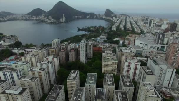 Widok Lotniczy Dzielnicy Leblon Rio Janeiro Brazylia Ameryka Południowa — Wideo stockowe
