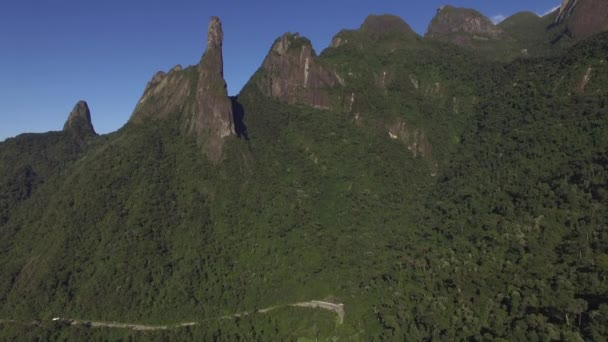 Egzotik Dağlar Harika Dağlar Tanrı Nın Parmak Dağı Teresopolis Şehri — Stok video