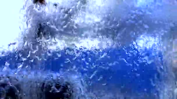 Agua Vaso Lluvioso Textura Del Agua Gotas Lluvia Ventana Fondo — Vídeo de stock