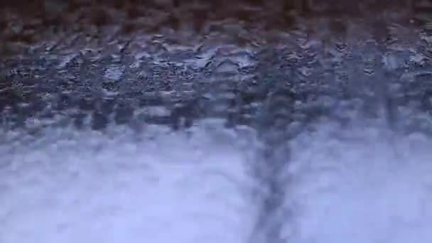 Eau Sur Verre Pluvieux Texture Eau Des Gouttes Pluie Sur — Video