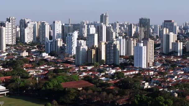 Grote Steden Dag Sao Paulo Brazilië Zuid Amerika Brooklin Buurt — Stockvideo