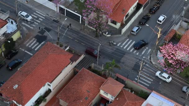 Nejlepší Pohled Průnik Mezi Ulicemi Město Sao Paulo Brazílie Jižní — Stock video