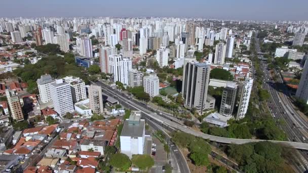 Vista Aérea Rodovia Viaduto Cidade Vista Superior Tráfego Cidade Rodovia — Vídeo de Stock