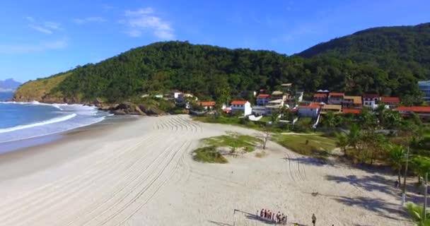 Belas Praias Areia Branca Fina Vista Topo Praia Piratininga Niteroi — Vídeo de Stock