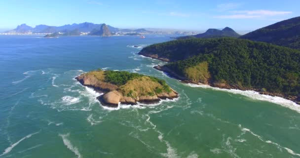 風景の楽園 背景に都市の楽園 リオデジャネイロ ブラジル ディア島 — ストック動画