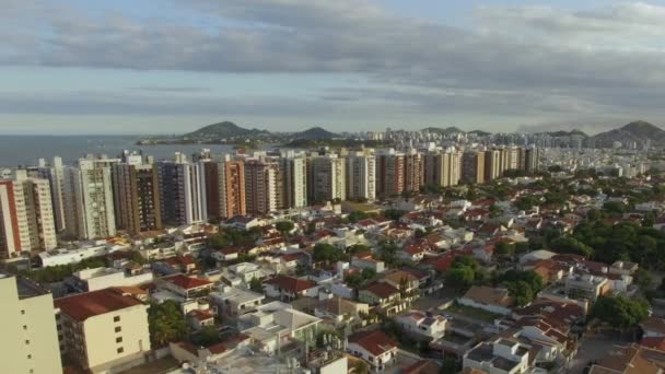 Edificios Casas Frente Playa Playa Camburi Ciudad Vitoria Estado Brasileño — Vídeo de stock