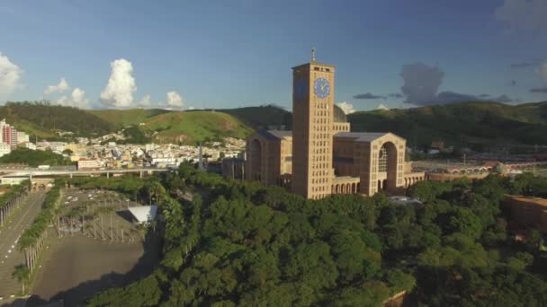 阿帕雷西达市 圣保罗州 巴西南美洲 2019世界上最大的神社 阿帕雷西达圣母大教堂 — 图库视频影像