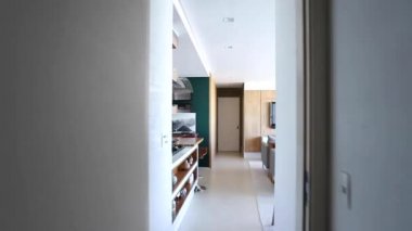 Modern daire. Mutfaklı Modern Açık Yaşam Alanı.