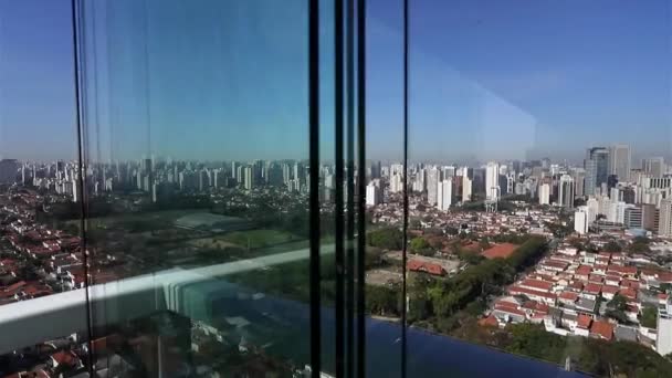 Látható Ablakon City Sao Paulo Látható Ablakon Brazília Dél Amerika — Stock videók