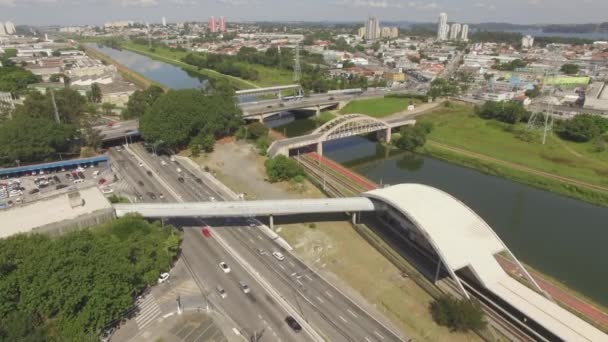 Tren Istasyonu Socorro Tren Istasyonu Sao Paulo Şehir Brezilya — Stok video