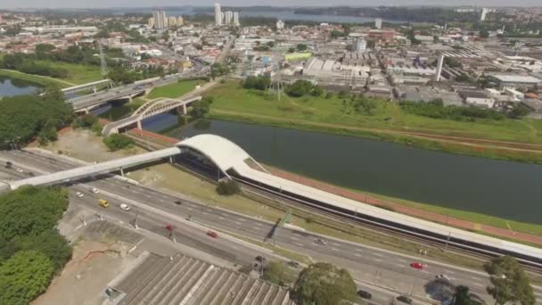 Vlakovém Nádraží Železniční Stanice Socorro Sao Paulo Město Brazílie — Stock video