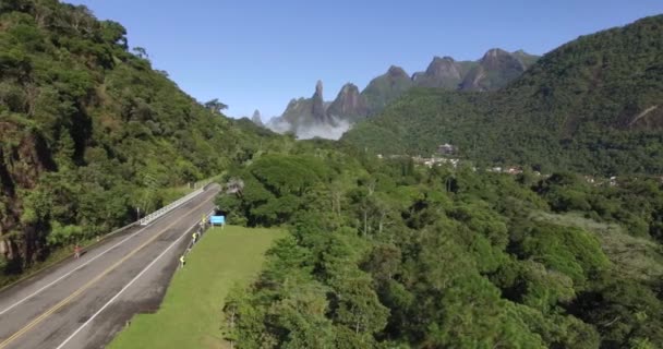 Great Road Straight Only One Way Exotic Mountains Wonderful Mountains — Stock Video