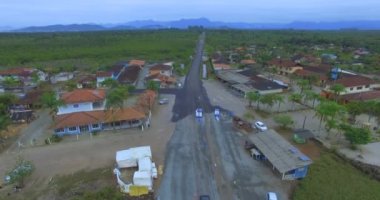 Feribot teknesi diğer tarafa araba transfer. Vila da Gloria Ferry. Joao de Souza Mello ve Alvim Yolu. Güney Amerika, Brezilya, Santa Catarina eyaleti. Feribot Tekne Vila da Gloria. 09/02/2019